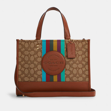 Buy Coach Dempsey Carryall In Signature Jacquard With Stripe And Coach Patch Bag Large - Khaki in Pakistan