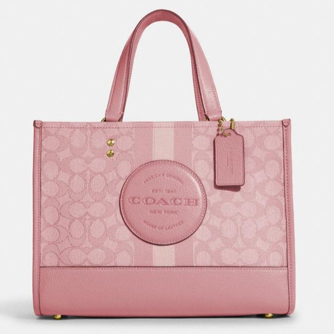 Buy Coach Dempsey Carryall In Signature Jacquard With Stripe And Coach Patch Bag Small - Denim Pink in Pakistan