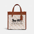 Buy Coach Field Tote In Signature Canvas With Horse And Carriage Print Bag Small - Orange in Pakistan