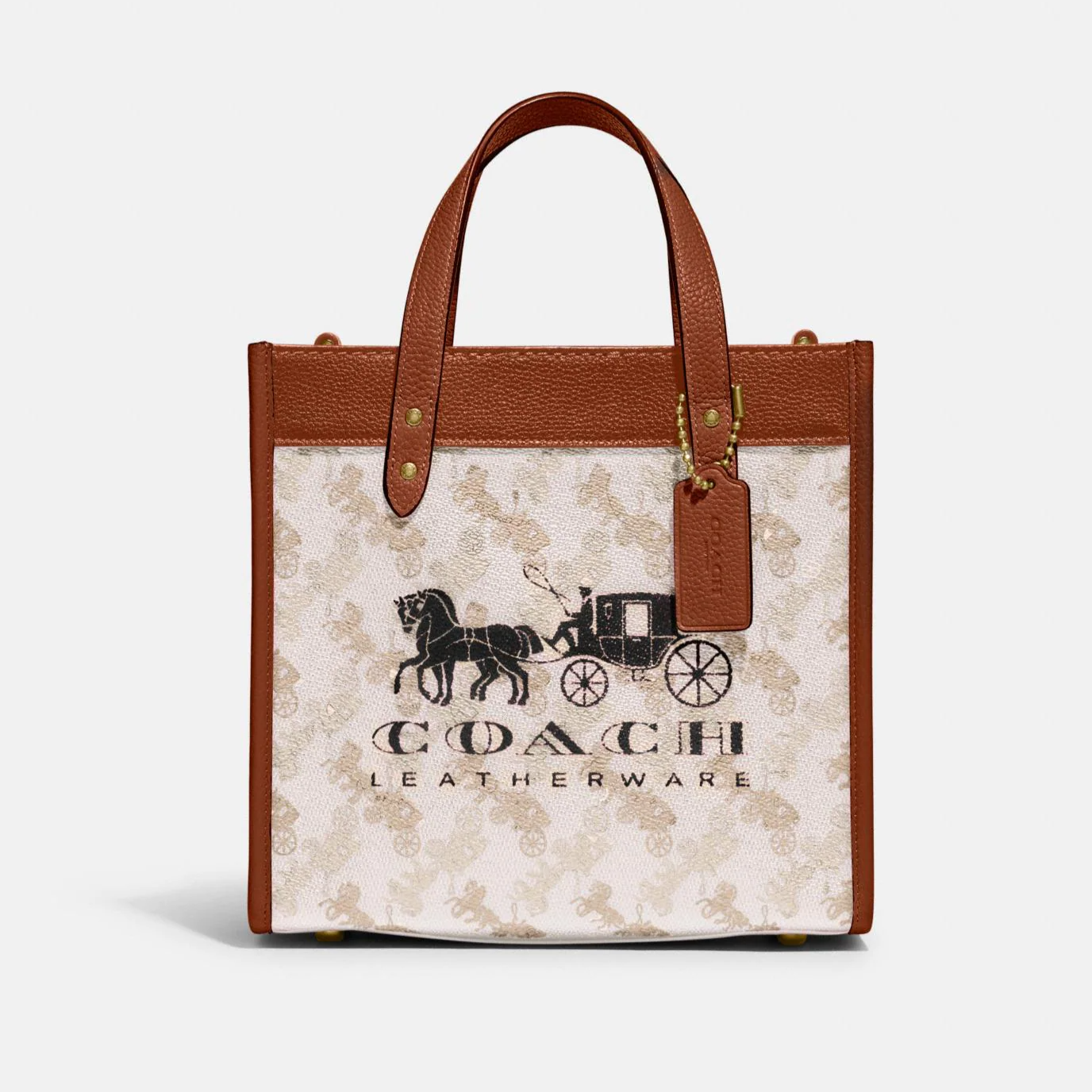 Buy Coach Field Tote In Signature Canvas With Horse And Carriage Print Bag Small - Beige in Pakistan