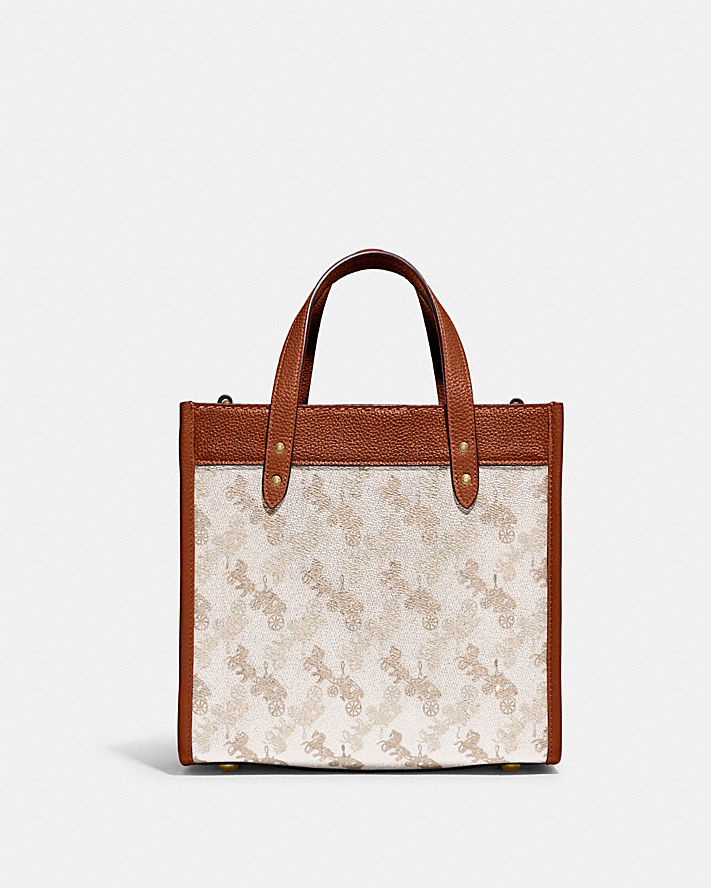 Buy Coach Field Tote In Signature Canvas With Horse And Carriage Print Bag Small - Orange in Pakistan