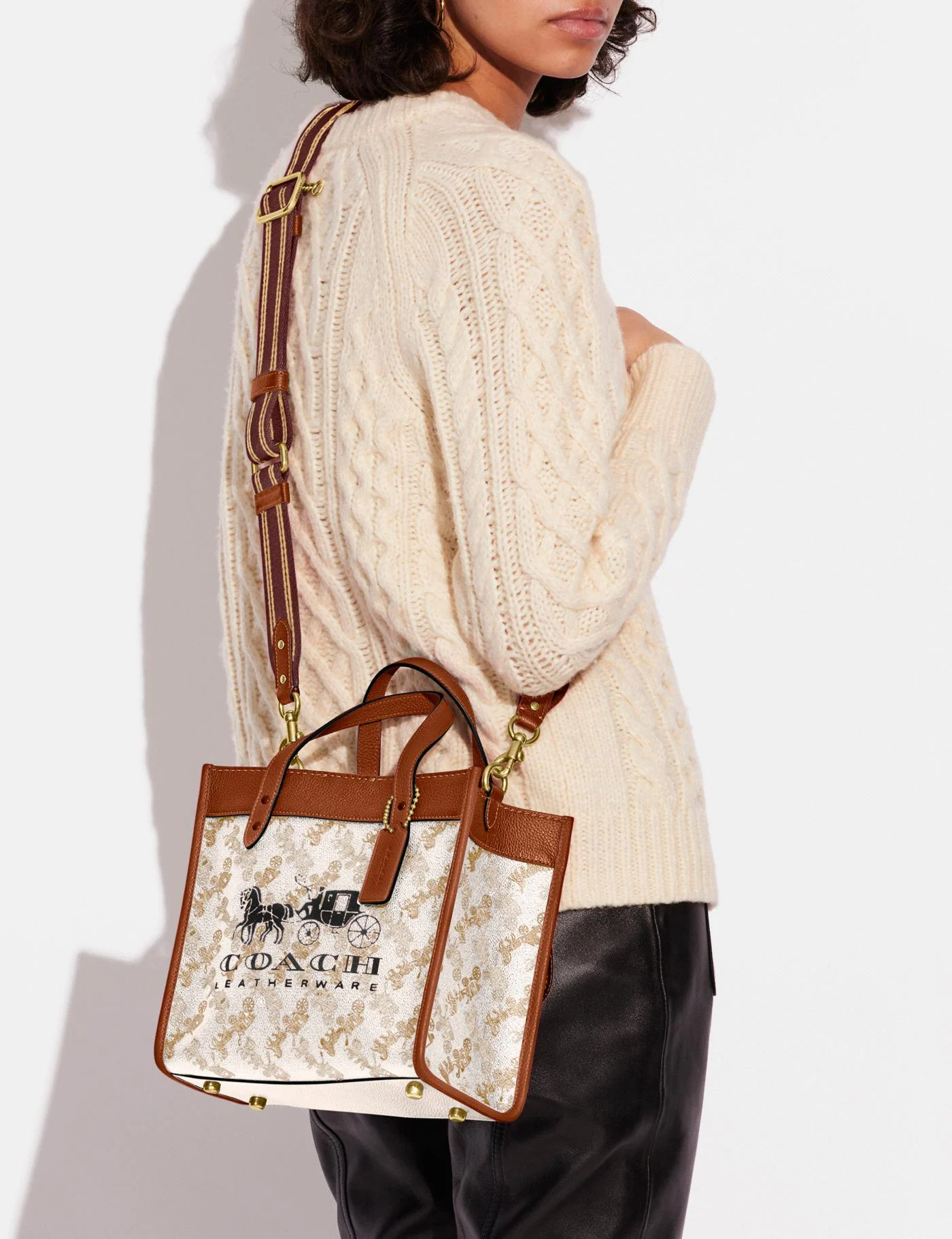 Buy Coach Field Tote In Signature Canvas With Horse And Carriage Print Bag Small - Beige in Pakistan