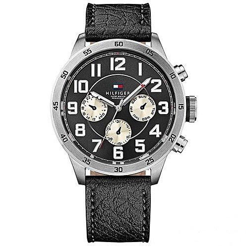 Buy Tommy Hilfiger Quartz Leather Strap Black Dial 46mm Watch for Men - 1791050 in Pakistan