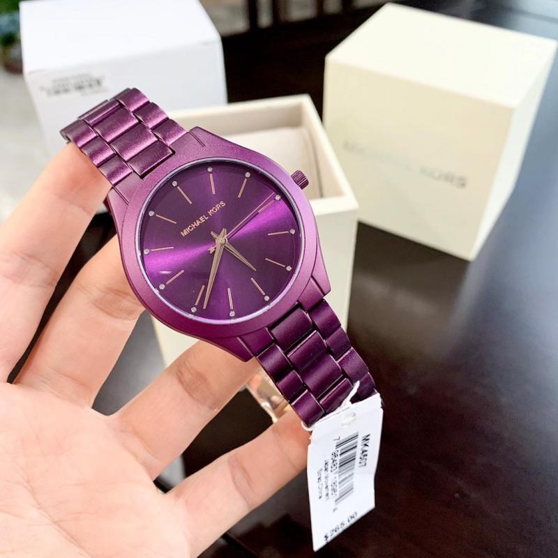 Buy Michael Kors Womens Quartz Runway Stainless Steel Purple Dial 42mm Watch - Mk4507 in Pakistan