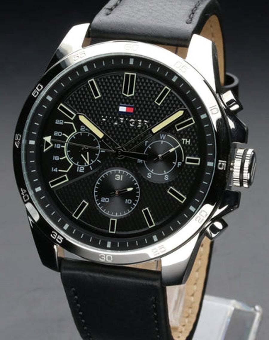 Buy Tommy Hilfiger Quartz Leather Strap Black Dial 46mm Watch for Men - 1791563 in Pakistan