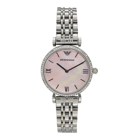 Buy Emporio Armani Women’s Quartz Silver Stainless Steel Pink Mother Of Pearl Dial 32mm Watch - AR1779 in Pakistan