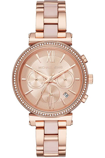 Buy Michael Kors Womens Quartz Ritz Stainless Steel Rose Gold Dial 37mm Watch - Mk6598 in Pakistan