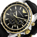 Buy Emporio Armani Men’s Chronograph Quartz Black Silicone Strap 44mm Watch - AR80003 in Pakistan