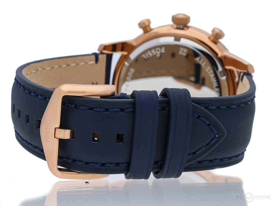 Buy Fossil Men's Chronograph Quartz Blue Leather Strap Blue Dial 44mm Watch FS5436 in Pakistan