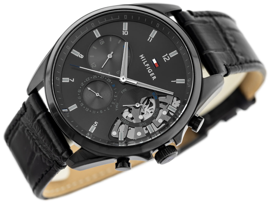 Buy Tommy Hilfiger Quartz Leather Strap Black Dial 44mm Watch for Men - 1710452 in Pakistan