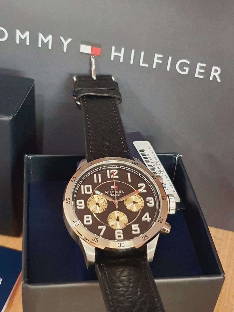 Buy Tommy Hilfiger Quartz Leather Strap Black Dial 46mm Watch for Men - 1791050 in Pakistan
