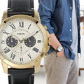Buy Men's Chronograph Quartz Leather Strap Off White Dial 44Mm Watch in Pakistan