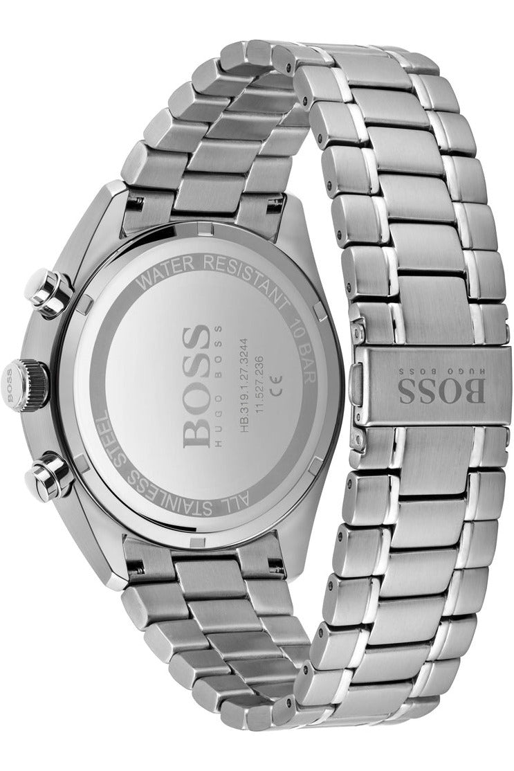 Buy Hugo Boss Mens Chronograph Champion Silver Stainless Steel Blue Dial 44mm Watch - 1513818 in Pakistan