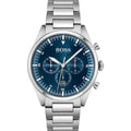 Buy Hugo Boss Mens Quartz Pioneer Silver Stainless Steel Blue Dial 44mm Watch - 1513867 in Pakistan