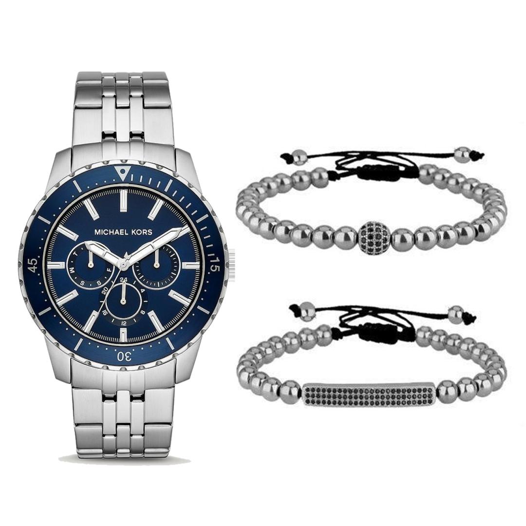 Buy Michael Kors Mens Cunninghum Multifunction Stainless Steel Blue Dial 44mm Watch - Mk7153 in Pakistan