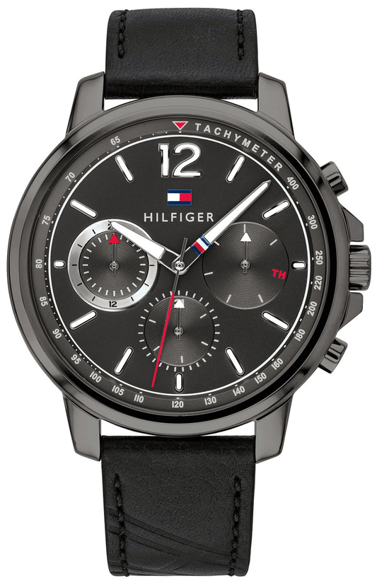 Buy Tommy Hilfiger Quartz Black Leather Strap Grey Dial 46mm Watch for Men - 1791533 in Pakistan
