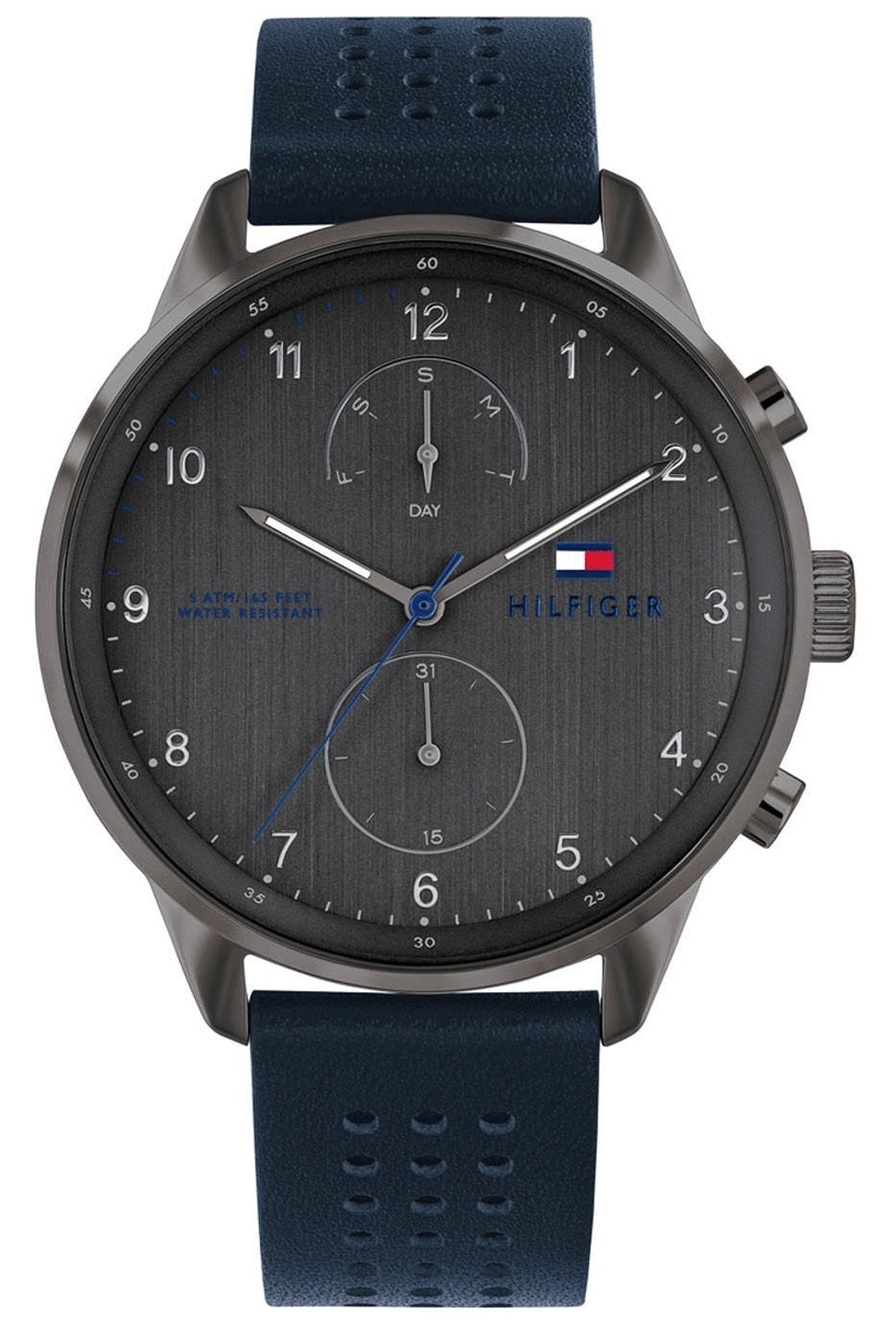 Buy Tommy Hilfiger Quartz Leather Strap Grey Dial 44mm Watch for Men - 1791578 in Pakistan