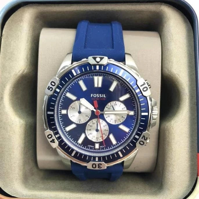Buy Men's Chronograph Quartz Garrett Blue Silicone Strap Blue Dial 44Mm Watch in Pakistan