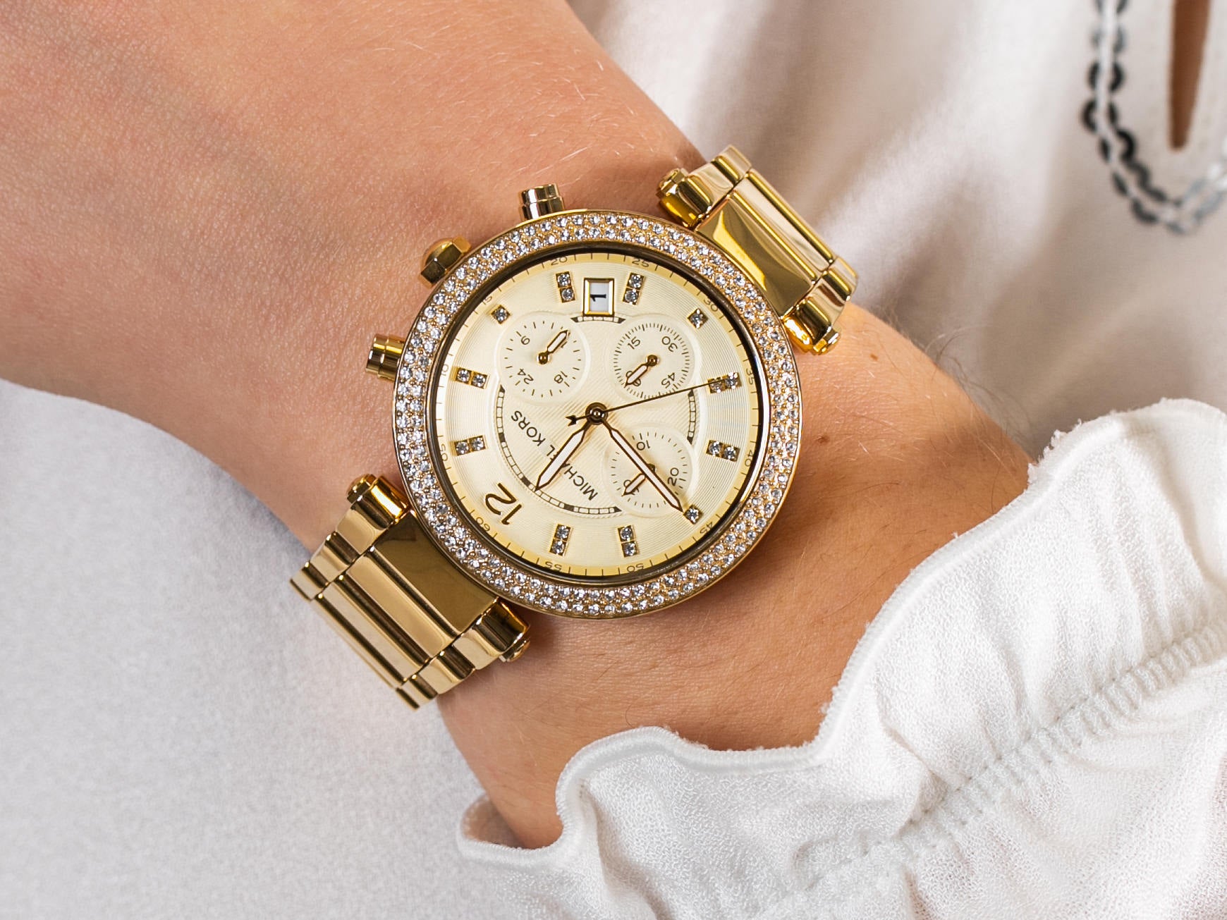 Buy Michael Kors Womens Quartz Stainless Steel Champagne Dial 39mm Watch - Mk5354 in Pakistan