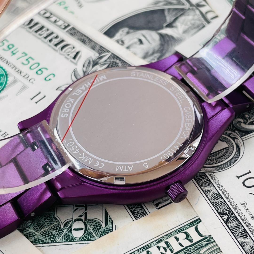 Buy Michael Kors Womens Quartz Runway Stainless Steel Purple Dial 42mm Watch - Mk4507 in Pakistan