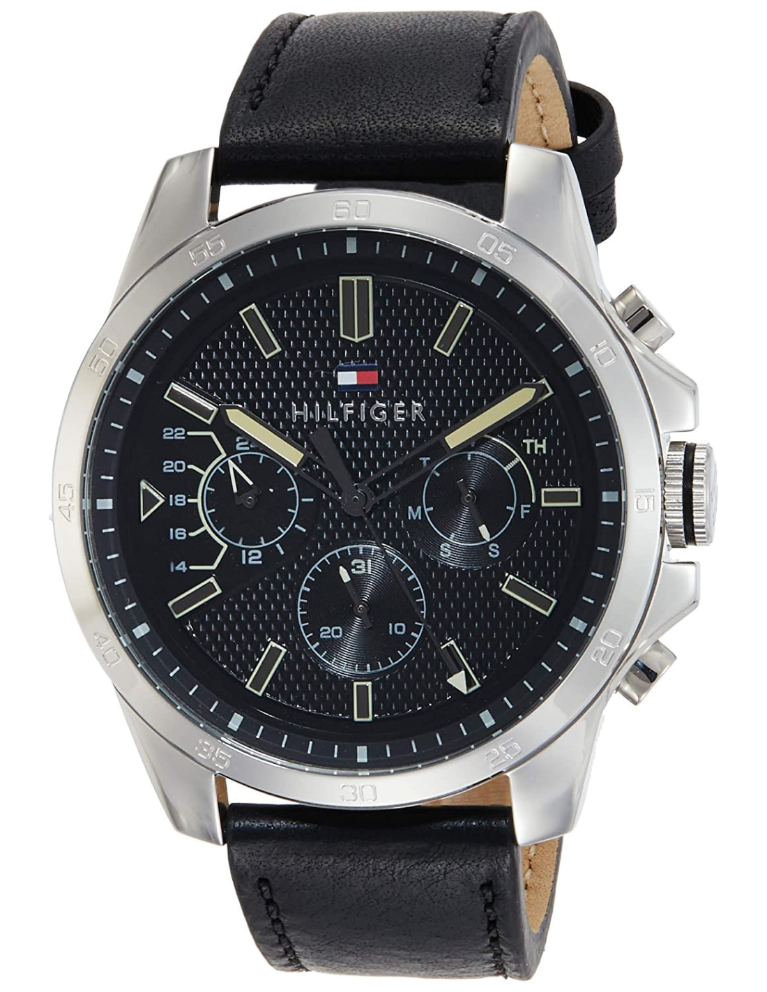 Buy Tommy Hilfiger Quartz Leather Strap Black Dial 46mm Watch for Men - 1791563 in Pakistan