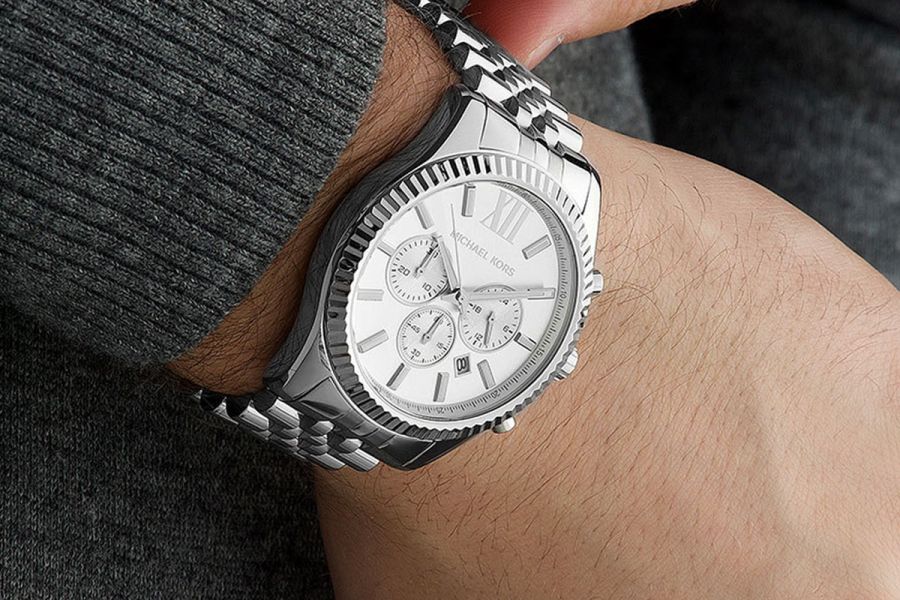 Buy Michael Kors Men’s Chronograph Quartz Stainless Steel Silver Dial 45mm Watch - MK8405 in Pakistan