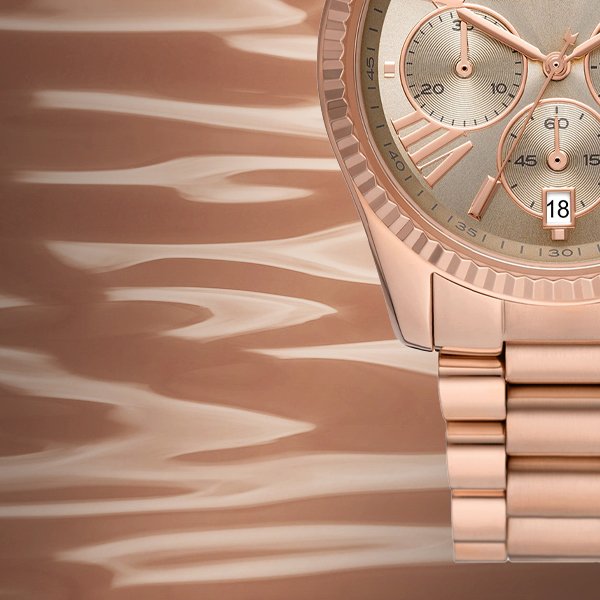 Buy Michael Kors Womens Quartz Lexington Rose Gold Stainless Steel Grey Dial 38mm Watch - Mk7217 in Pakistan