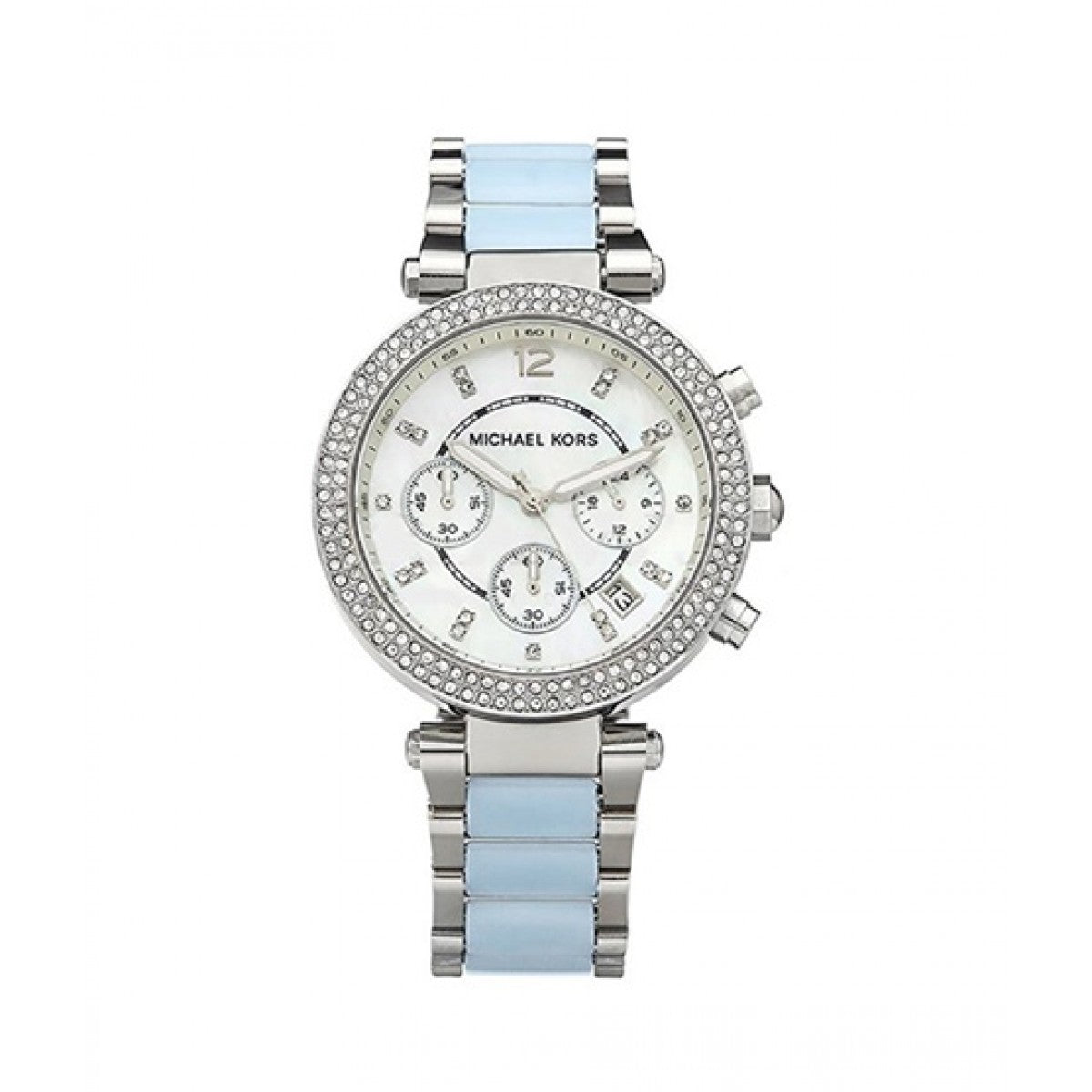 Buy Michael Kors Parker Mother of Pearl Dial Light Blue Strap Ladies Watch - MK6138 in Pakistan