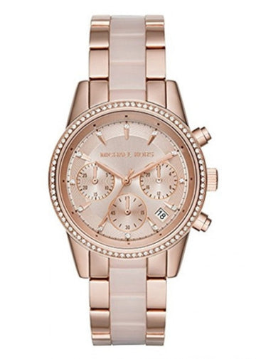 Buy Michael Kors Womens Quartz Ritz Stainless Steel Rose Gold Dial 37mm Watch - Mk6307 in Pakistan