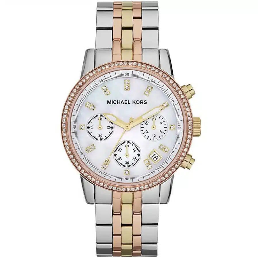 Buy Michael Kors White Dial Two Tone Stainless Steel Strap Watch For Women Mk5650 in Pakistan