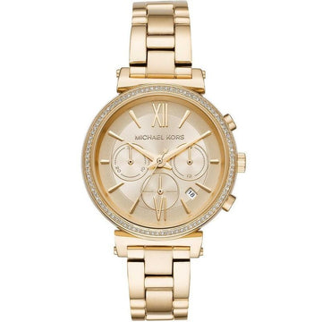 Buy Michael Kors Womens Quartz Chronograph Stainless Steel Gold Dial 39mm Watch - Mk6559 in Pakistan