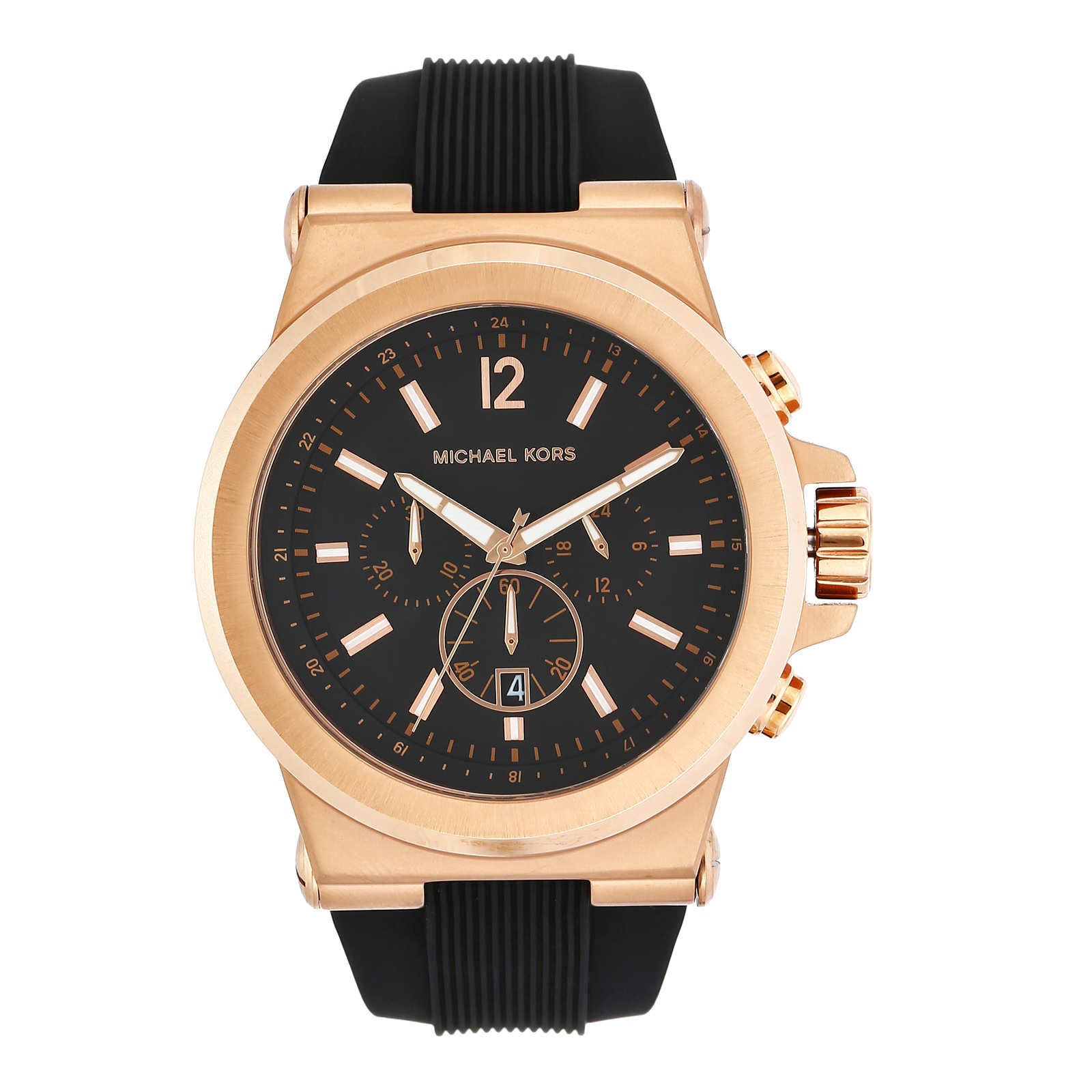 Buy Michael Kors Men’s Chronograph Silicone Strap Black Dial 45mm Watch - MK8184 in Pakistan