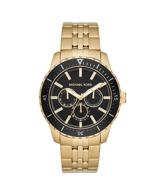 Buy Michael Kors Mens Multifunctional Gold Stainless Steel Black Dial 44mm Watch - Mk7154 in Pakistan