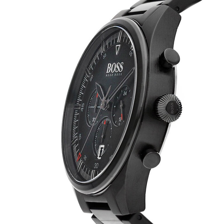Buy Hugo Boss Mens Chronograph Quartz Stainless Steel Black Dial 44mm Watch - 1513714 in Pakistan