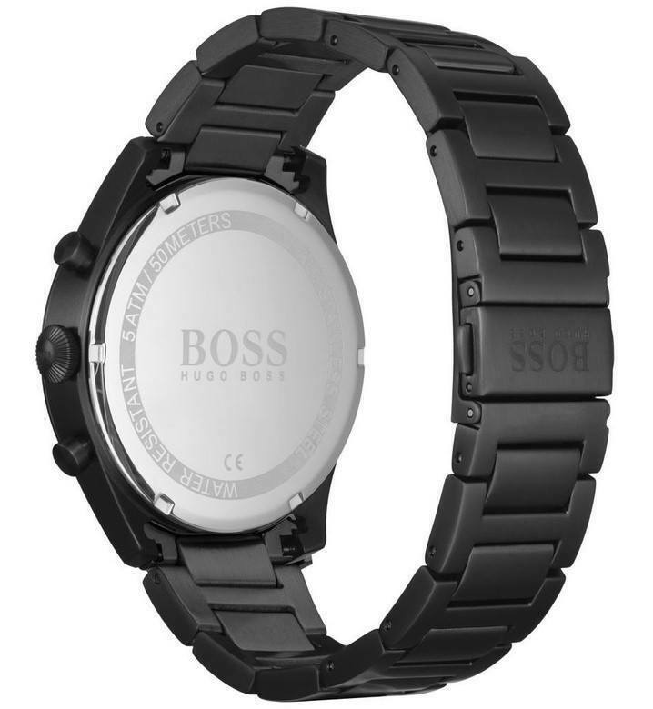 Buy Hugo Boss Mens Chronograph Quartz Stainless Steel Black Dial 44mm Watch - 1513714 in Pakistan