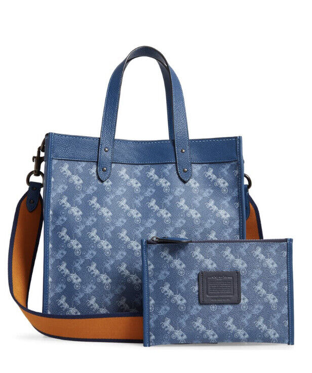 Buy Coach Field Tote In Signature Canvas With Horse And Carriage Print Bag Small - Blue in Pakistan