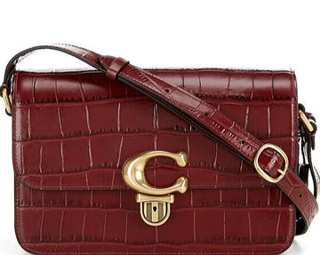 Buy Coach Studio Croc Embossed Bag Medium - Wine in Pakistan