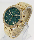Buy Michael Kors Womens Quartz Chronograph Parker Gold Stainless Steel Green Dial 38mm Watch - Mk6263 in Pakistan