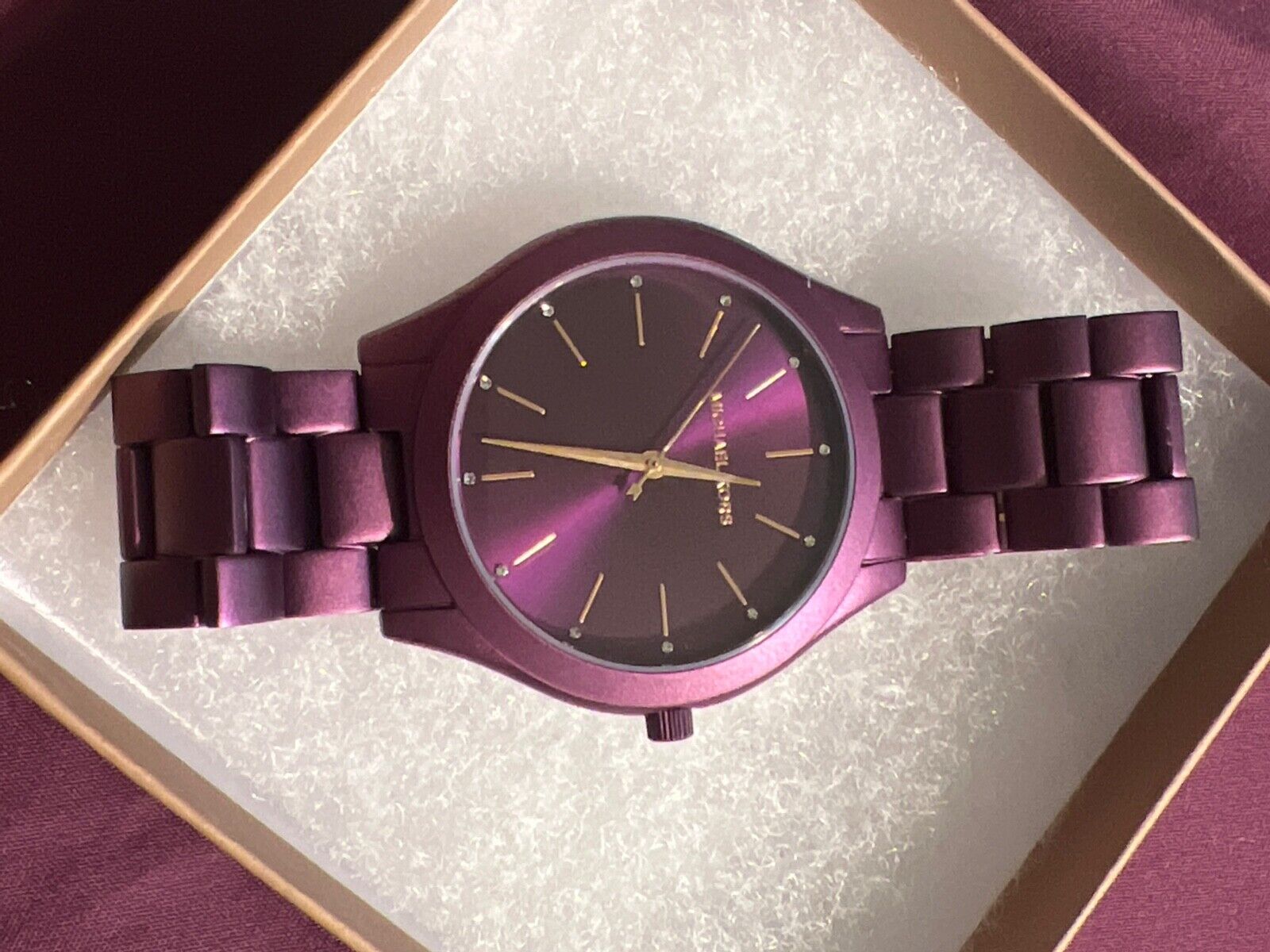 Buy Michael Kors Womens Quartz Runway Stainless Steel Purple Dial 42mm Watch - Mk4507 in Pakistan