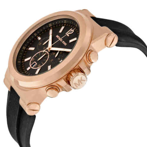 Buy Michael Kors Men’s Chronograph Silicone Strap Black Dial 45mm Watch - MK8184 in Pakistan