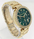 Buy Michael Kors Womens Quartz Chronograph Parker Gold Stainless Steel Green Dial 38mm Watch - Mk6263 in Pakistan