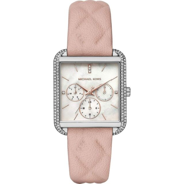 Buy Michael Kors Drew Silver Glitz Mother Of Pearl Dial Pink Leather Watch for Women - Mk2768 in Pakistan