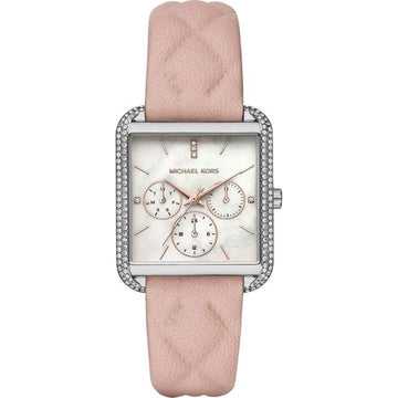 Buy Michael Kors Drew Silver Glitz Mother Of Pearl Dial Pink Leather Watch for Women - Mk2768 in Pakistan