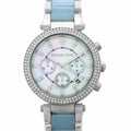 Buy Michael Kors Parker Mother of Pearl Dial Light Blue Strap Ladies Watch - MK6138 in Pakistan