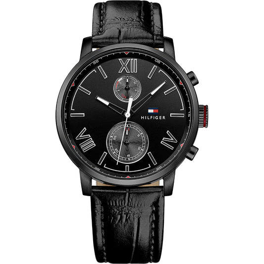 Buy Tommy Hilfiger Quartz Leather Strap Black Dial 44mm Watch for Men - 1791310 in Pakistan
