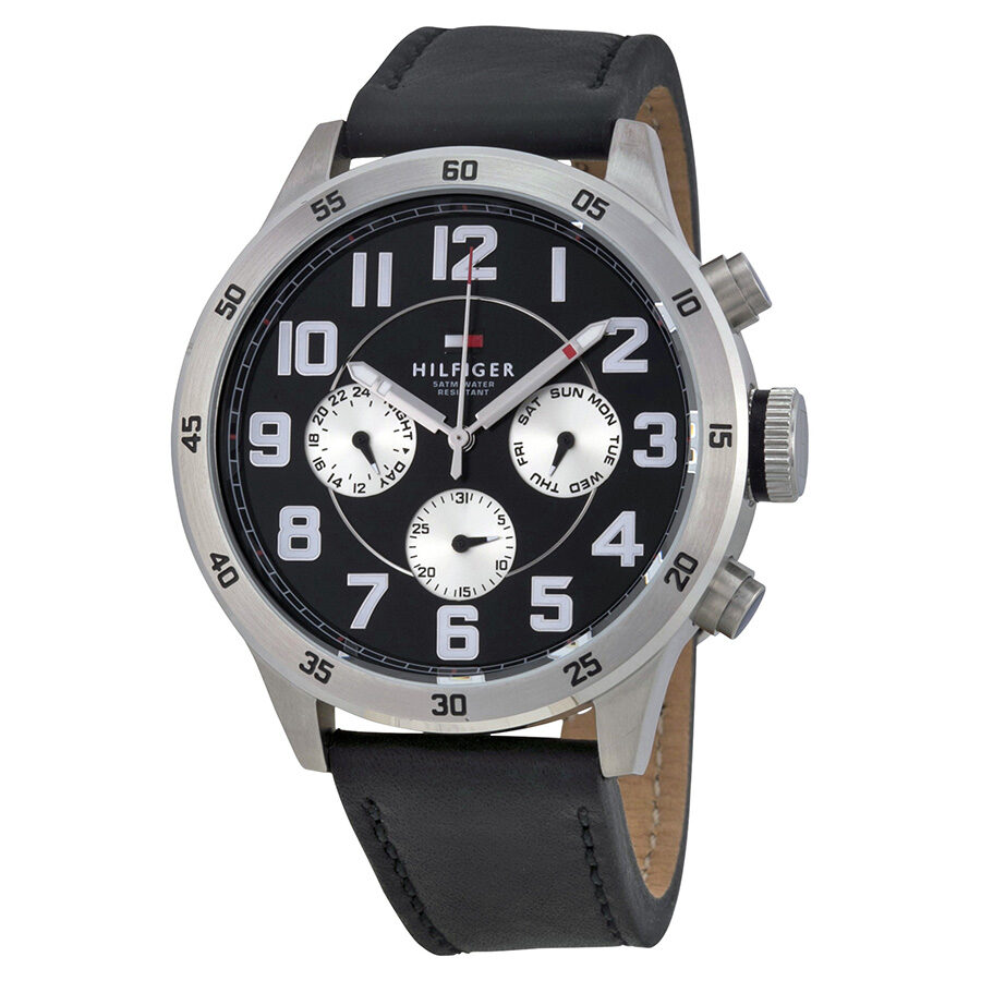 Buy Tommy Hilfiger Quartz Leather Strap Black Dial 46mm Watch for Men - 1791050 in Pakistan