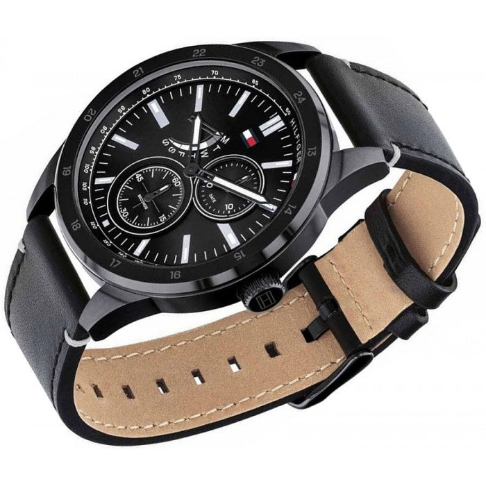 Buy Tommy Hilfiger Quartz Leather Strap Black Dial 44mm Watch for Men - 1791638 in Pakistan
