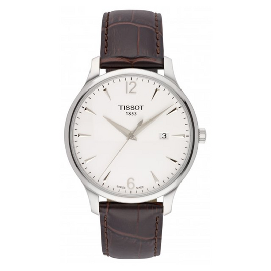 Buy Tissot Men’s Swiss Made Quartz Brown Leather Strap Silver Dial 42mm Watch T063.610.16.037.00 in Pakistan