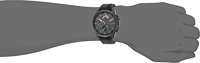 Buy Tommy Hilfiger Mens Quartz Black Silicone Strap Black Dial 46mm Watch - 1791352 in Pakistan
