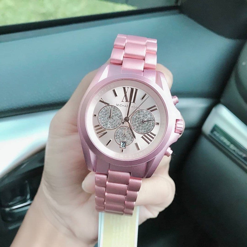 Buy Michael Kors Bradshaw Pink Dial Pink Stainless Steel Strap Women's Watch - MKk6752 in Pakistan